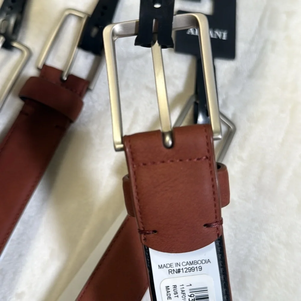 Alfani Men’s Rust Colored Faux Leather Belt in Sizes Small - XL